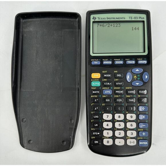 Texas Instruments TI-83 Plus Graphing Calculator - Black includes black Coover - Picture 1 of 8